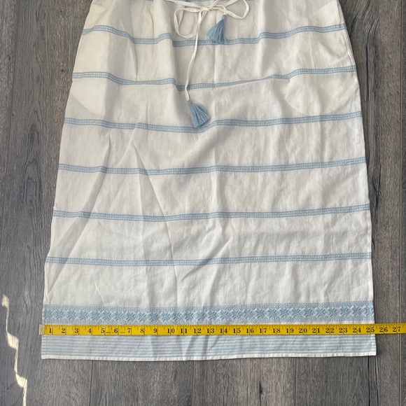 Tory Burch Light Blue and White Striped Midi Dress - Picture 6 of 16